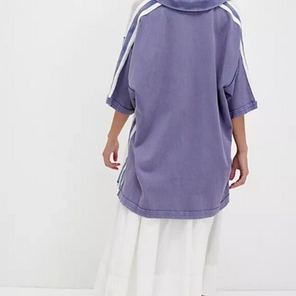 Free People We The Free Karlie Polo Oversized Mesh Button Tunic Top M - Picture 2 of 2